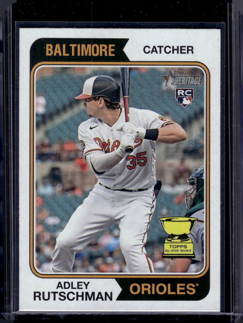Adley Rutschman Rookie Card 2023 Topps Heritage #7 Baltimore Orioles (1 of 2)