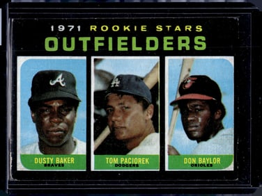 1971 Rookie Stars Outfielders Baker/Paciorek/Baylor 1971 Topps #709