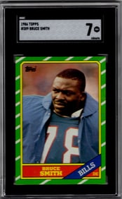 Bruce Smith Rookie Card 1986 Topps #389 SGC 7 Buffalo Bills