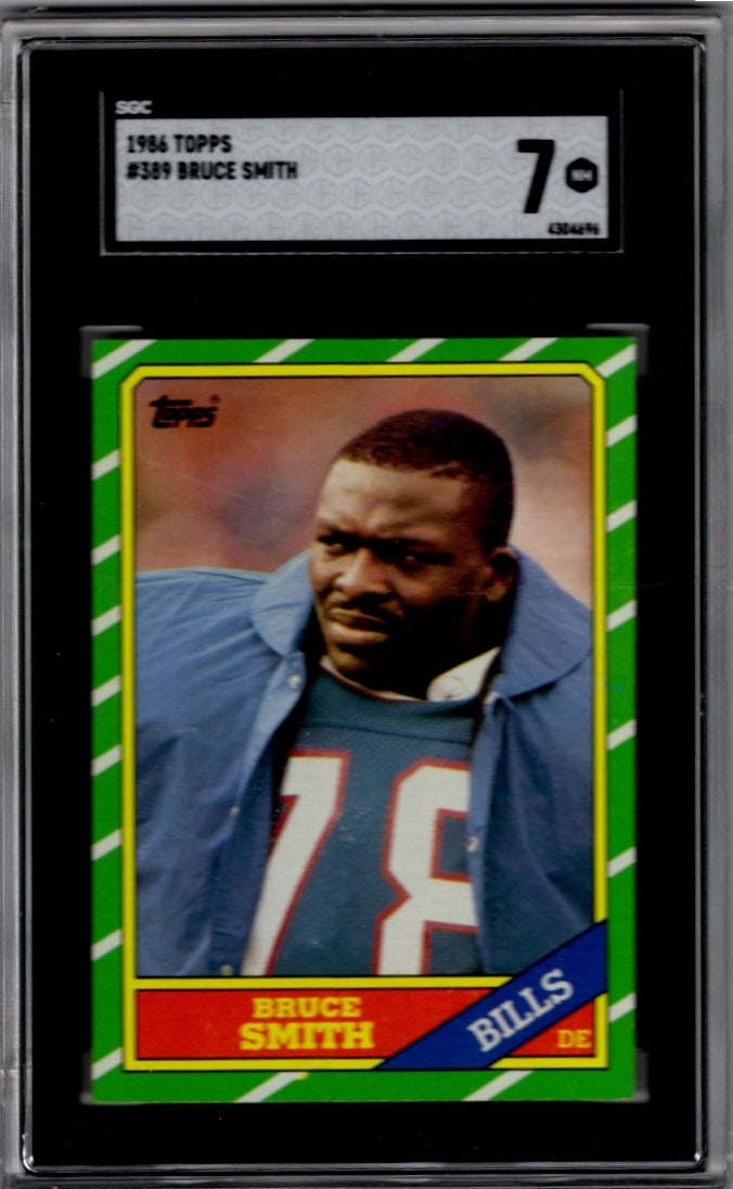 Bruce Smith Rookie Card 1986 Topps #389 SGC 7 Buffalo Bills (1 of 2)