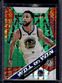 Stephen Curry Will to Win Green Mosaic Prizm 2019-20 Mosaic #14 Golden State Warriors