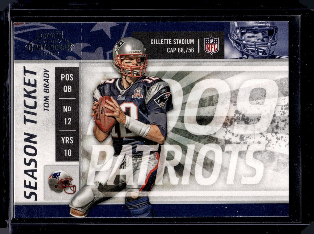 Tom Brady Season Ticket 2009 Playoff Contenders #59 New England Patriots (1 of 2)