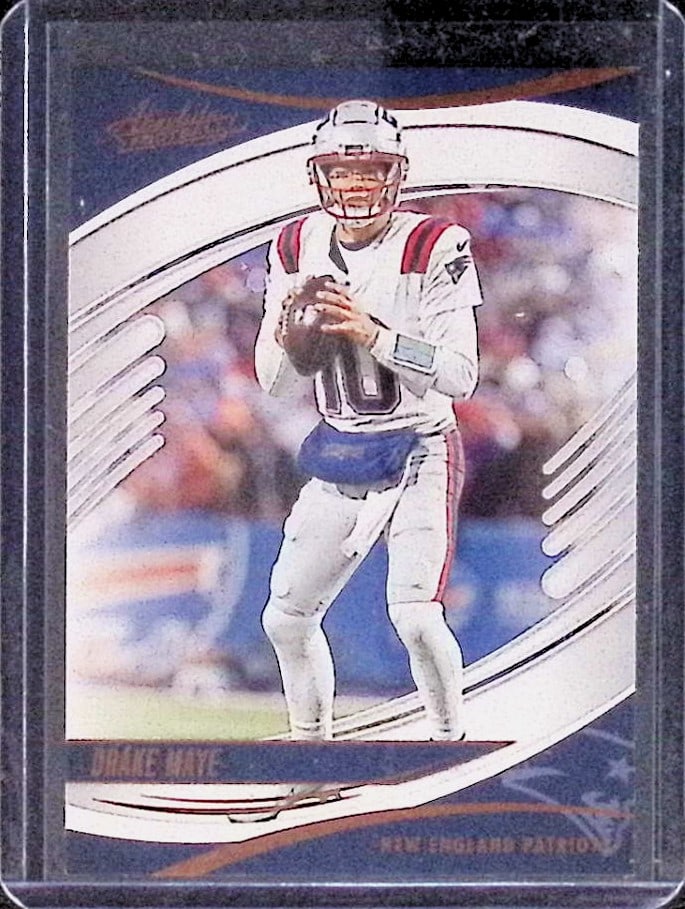 Drake Maye Orange Variation 2025 Panini Absolute #79 New England Patriots NFL Trading Card (1 of 2)