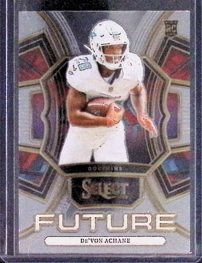 De'Von Achane Rookie Card Future Insert 2023 Panini Select #FUT-DAC NFL Sports Card (1 of 2)