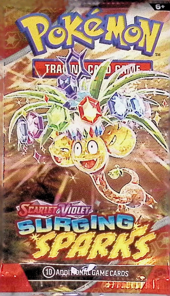 Pokemon Scarlet & Violet Surging Sparks 10 Card TCG Booster Pack, Charizard, Pikachu, Holo (1 of 1)