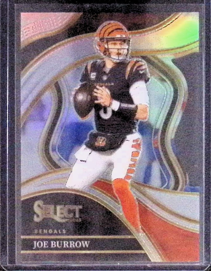 Joe Burrow Silver Prizm Die-Cut 2023 Panini Select Club Level Bengals NFL Trading Card (1 of 2)