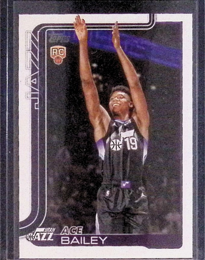 Ace Bailey Rookie Card 2025 Topps Flagship #205 NBA Trading Card Utah Jazz (1 of 2)