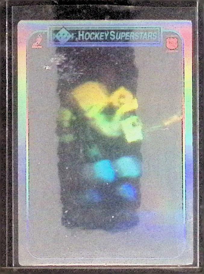 Wayne Gretzky Hologram Card Stopping Variation 1990 Upper Deck No Number Blank Back (1 of 2)