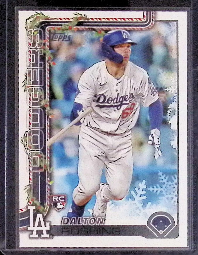 Dalton Rushing Rookie Card 2025 Topps Holiday #H105 Los Angeles Dodgers Baseball Card (1 of 2)