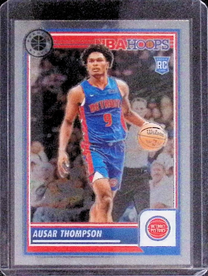 Ausar Thompson Rookie Card 2023 Panini NBA Hoops Premium Stock #100 Detroit Pistons (1 of 2)