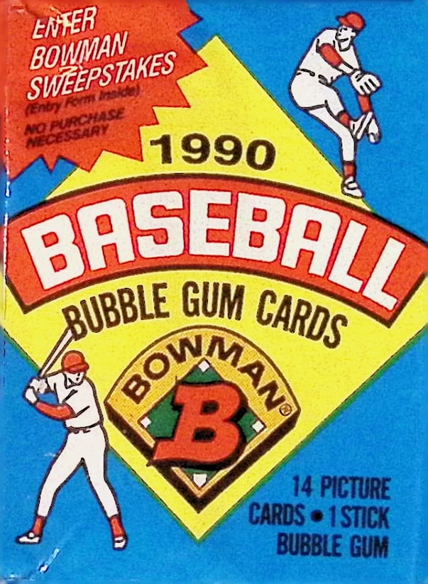 1990 Bowman Vintage Baseball Cards Retail Box Wax Pack Sports Cards MLB Trading Cards (1 of 1)