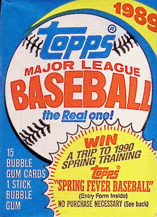 1989 Topps Series 1 Vintage Baseball Cards Retail Box Wax Pack Sports Cards (1 of 1)