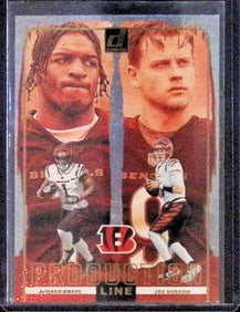 Joe Burrow & Ja'Marr Chase Production Line Insert 2024 Panini Donruss #13 Bengals