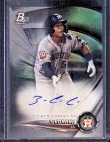 J.C. Correa Top Prospect Autograph Insert 2022 Bowman Platinum #TOP-64 Houston Astros