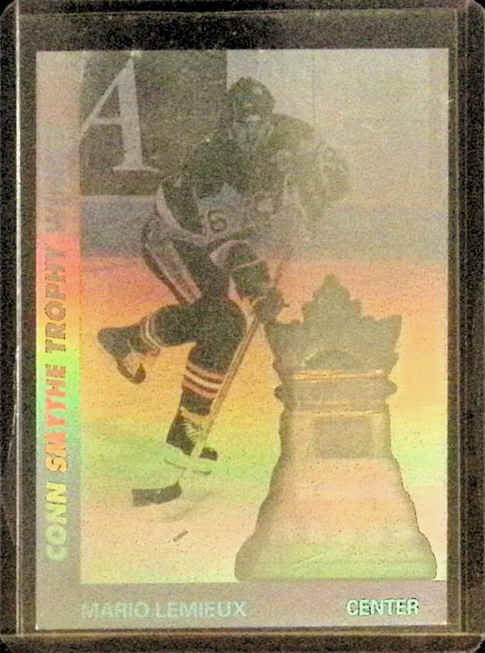 Mario Lemieux Conn Smythe Award Winner Insert 1991 Upper Deck #AW9 NHL Trading Card (1 of 2)