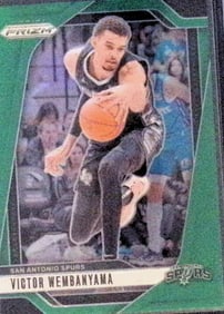 Victor Wembanyama Green Prizm 2024 Panini Prizm #172 San Antonio Spurs NBA Card