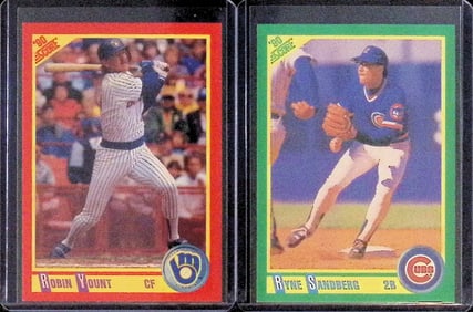 Ryne Sandberg & Robin Yount Vintage 1990 Score Baseball Cards #'s 90 & 320