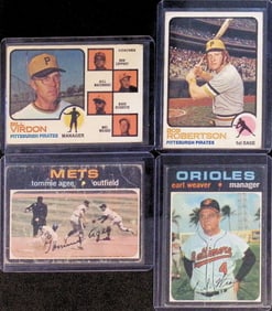 4 - Vintage Topps Baseball Cards: Poor Condition Bob Robertson, Bill Virdon 1973 & 1971
