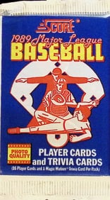 1989 Score Series 1 Vintage Baseball Card Factory Sealed Retail Box Wax Pack, Sports Cards