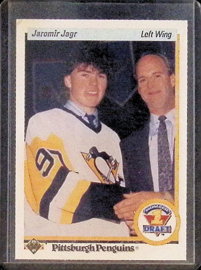 Jaromir Jagr Rookie Card 1991 Upper Deck #356 Pittsburgh Penguins NHL Trading Cards (1 of 2)