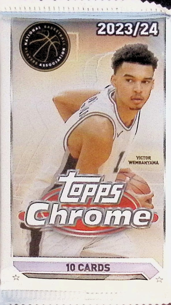 2023-24 Topps Chrome Basketball Cards MEGA BOX PACK Victor Wembanyama Rookie Card (1 of 1)