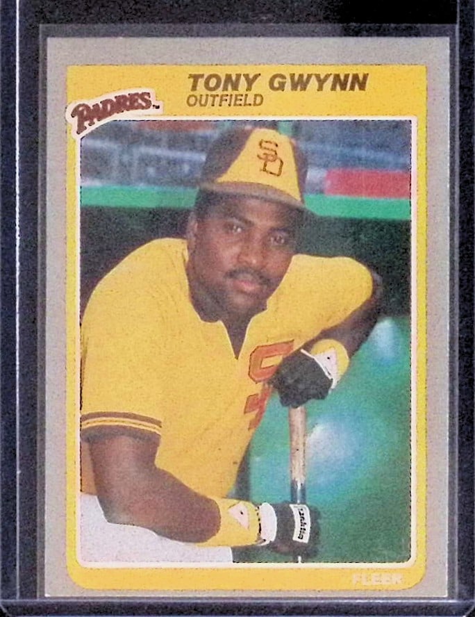 Tony Gwynn 1985 Fleer #34 Vintage MLB Baseball Trading Card San Diego Padres Hall of Fame: Fleer Vintage Baseball MLB Trading & Sports Cards, Old Sports Cards for Sale Near Me, Auction Memorabilia Lots for Sale On Line, World Series & Hall of Fame Players