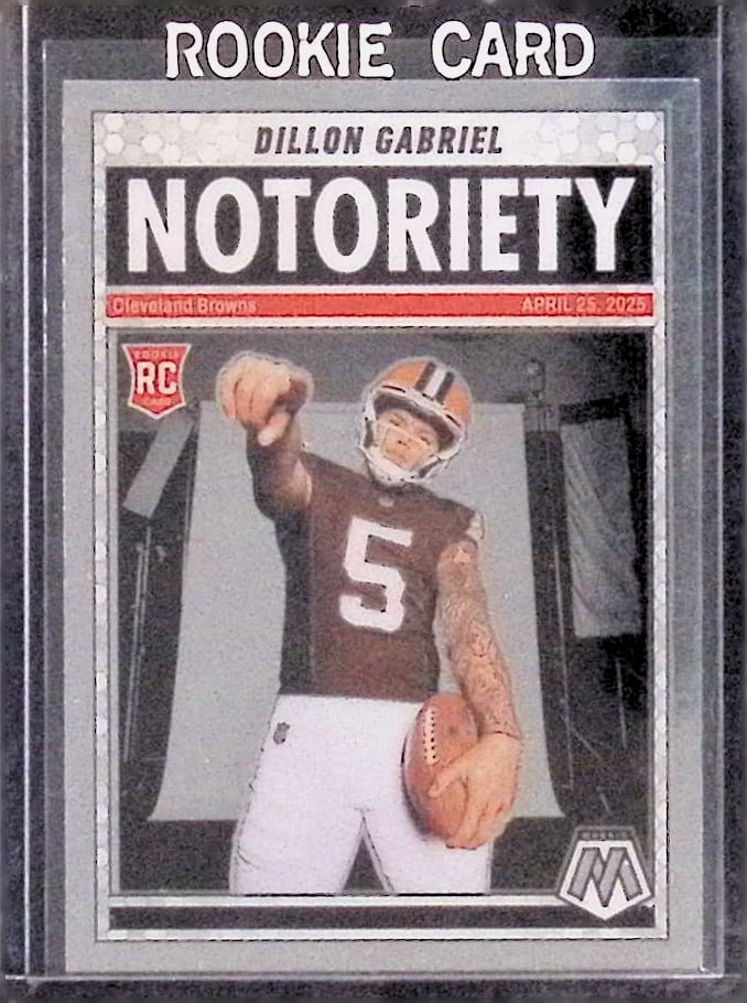 Dilolon Gabriel Rookie Card Notoriety Insert 2025 Panini Mosaic #19 Cleveland Browns Oregon Ducks (1 of 2)