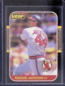 Reggie Jackson 1987 Leaf #201 MLB Trading Card, Mr October, Angels & Yankees Hall of Fame