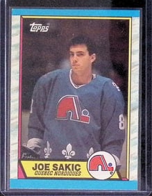 Joe Sakic Rookie Card 1989 Topps #113 NHL Trading Card Quebec Nordiques & Colorado Avalanche
