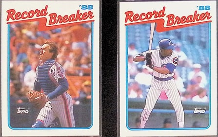Andre Dawson & Gary Carter Topps '88 Record Breakers 1989 Topps #'s: 3 & 4 MLB Trading Cards
