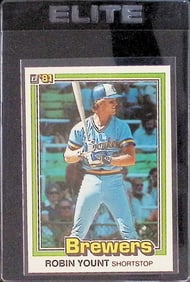 Robin Yount Milwaukee Brewers 1981 Donruss #323 1st Edition Collector's Series MLB HOF