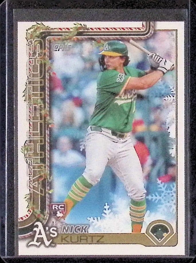 Nick Kurtz Rookie Card 2025 Topps Holiday #H40 Oakland A's MLB Card (1 of 2)