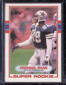 Michael Irvin Super Rookie Card 1989 Topps #383 Miami Hurricanes & Dallas Cowboys NFL