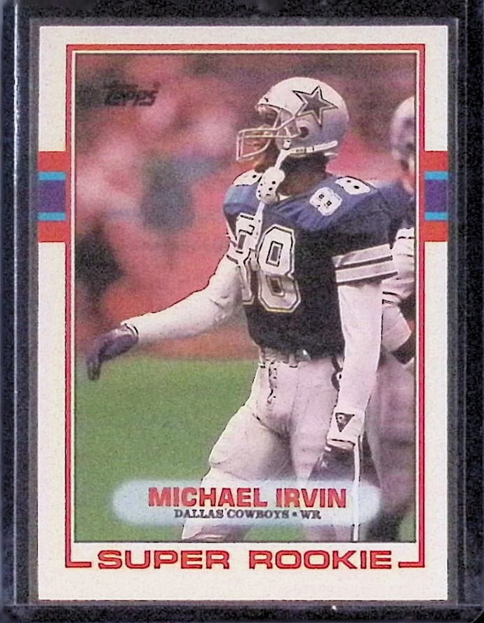 Michael Irvin Super Rookie Card 1989 Topps #383 Miami Hurricanes & Dallas Cowboys NFL (1 of 2)