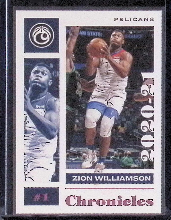 Zion Williamson Pink Variation 2020-21 Panini Chronicles ##42 NBA Trading Card (1 of 2)