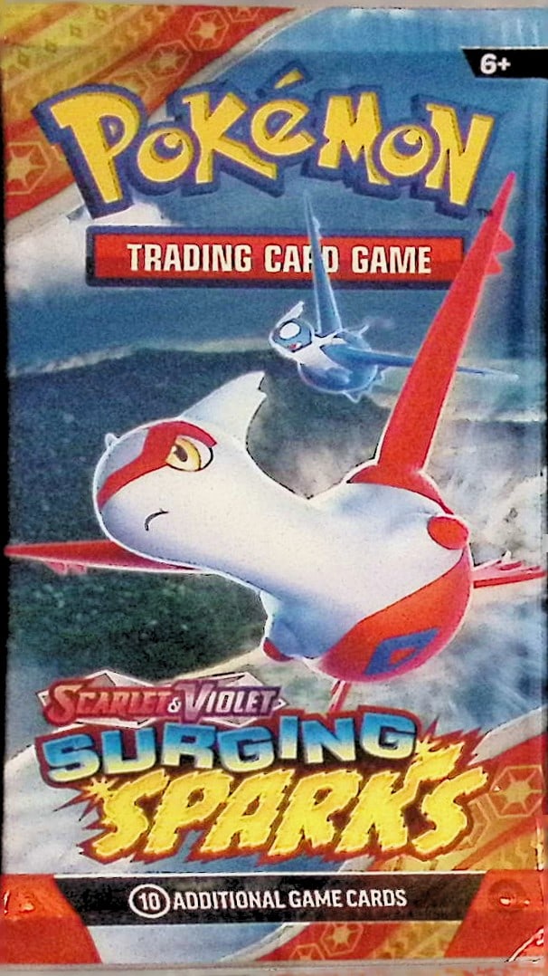 Pokemon Scarlet & Violet Surging Sparks 10 Card TCG Booster Pack, Charizard, Pikachu, Holo (1 of 1)