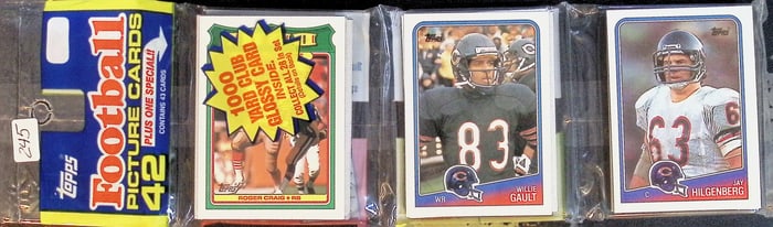 1988 Topps Series 1 Football Rack Pack Bo Jackson Rookie Season, Roger Craig on Front