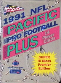1991 Pacific Plus Premier Edition Football Retail Box Wax Pack - Super Hi Gloss!