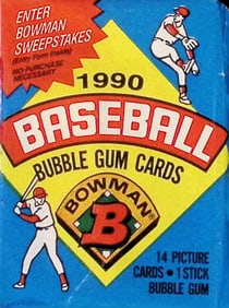 1990 Bowman Vintage Baseball Cards Retail Box Wax Pack Sports Cards MLB Trading Cards