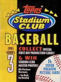 1993 Topps Stadium Club Series 3 Vintage Baseball Retail Box Wax Pack