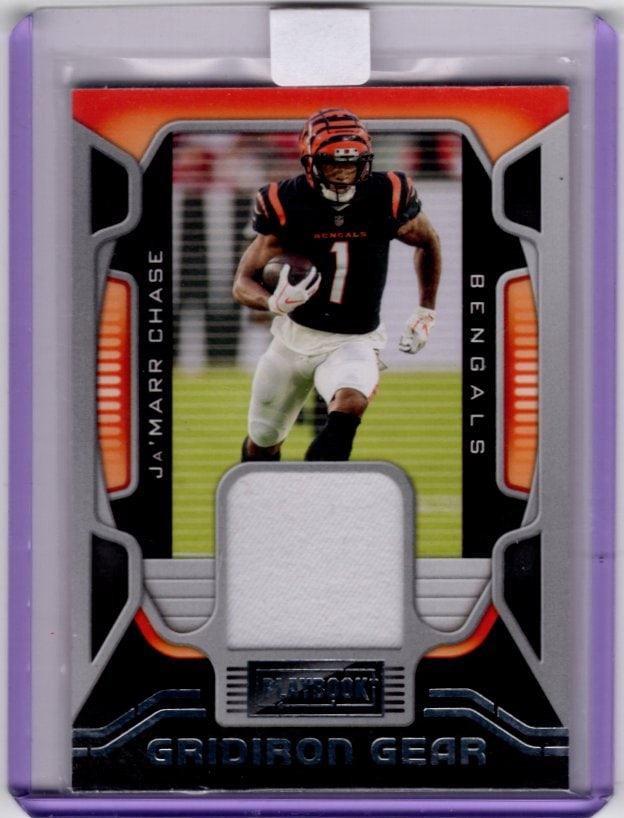 Ja'Marr Chase Rookie Patch 2021 Panini Playbook #GG-JCH Cincinnati Bengals (1 of 2)