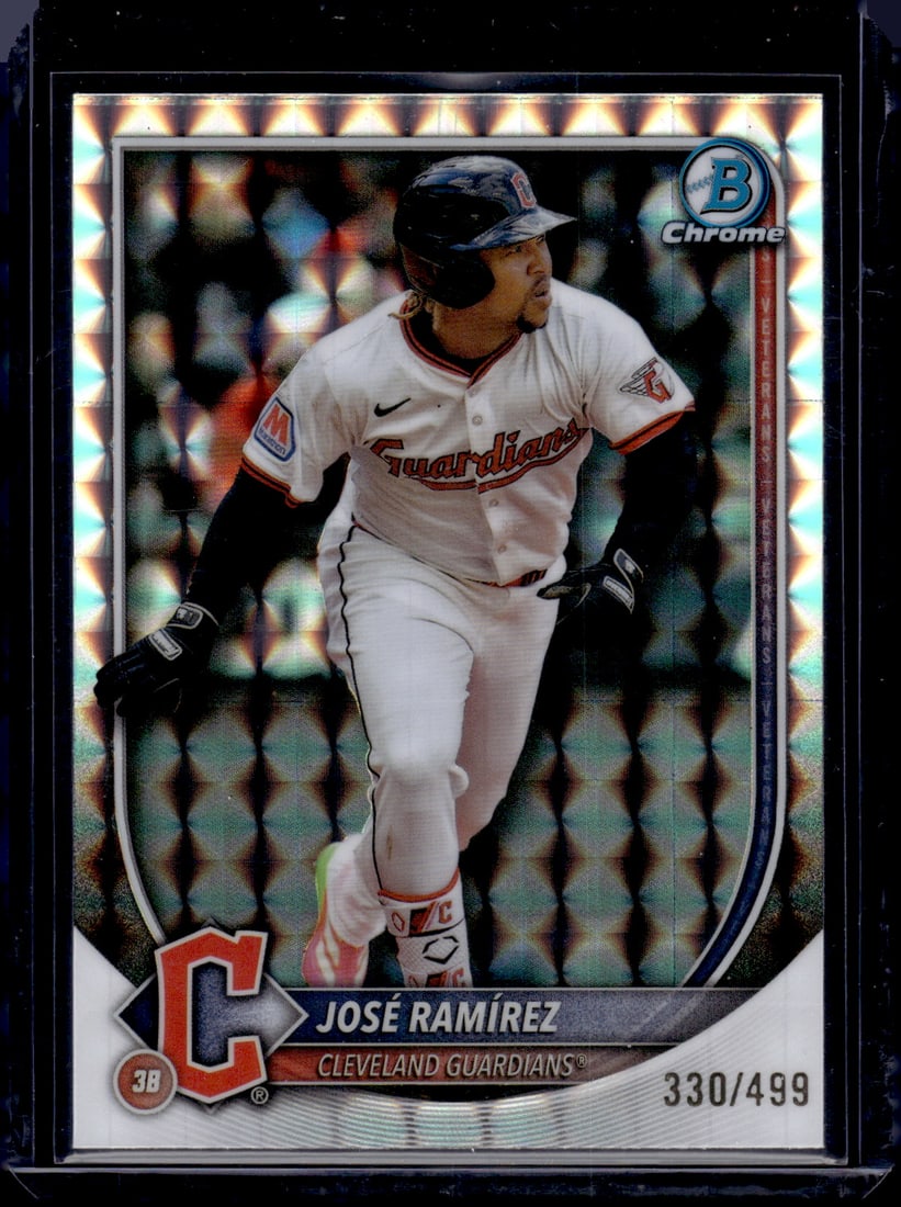 Jose Ramirez Geometric Refractor /499 2025 Bowman Chrome #21 Cleveland Guardians (1 of 2)
