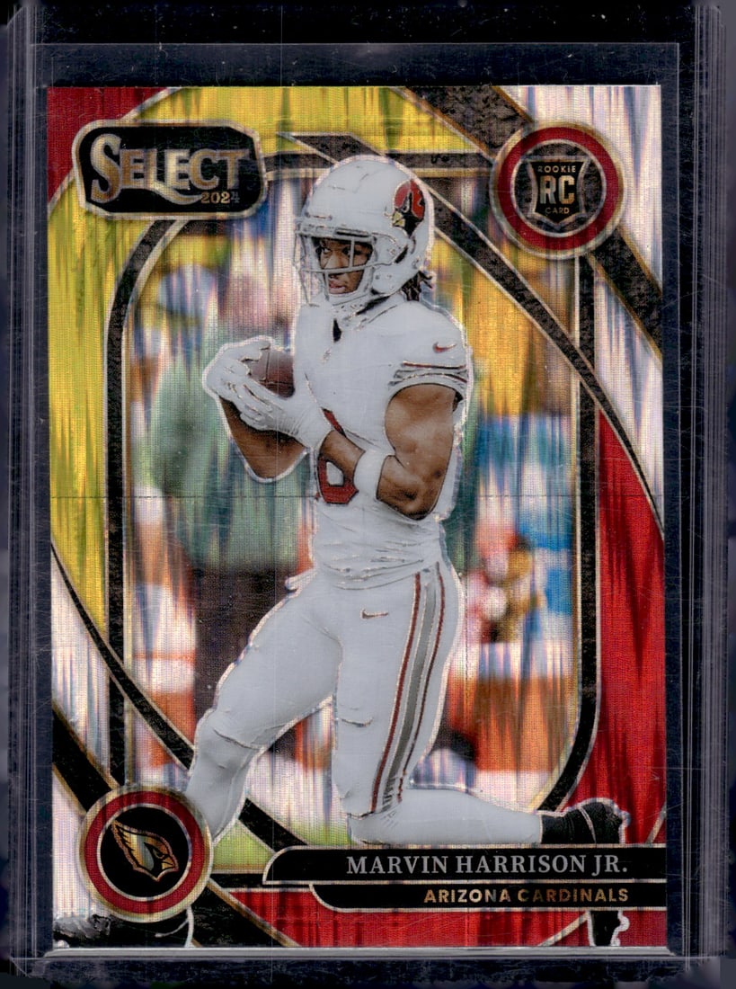 Marvin Harrison Jr. Rookie Card Yellow/Red Shock Club Level 2024 Select #219 Cardinals (1 of 2)