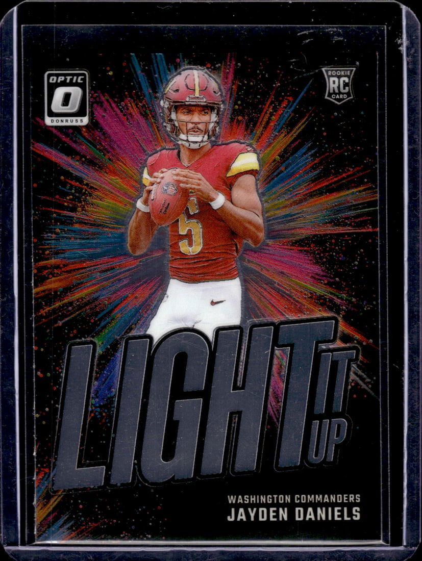 Jayden Daniels Rookie Card Light It Up 2024 Donruss Optic #8 Washington Commanders (1 of 2)