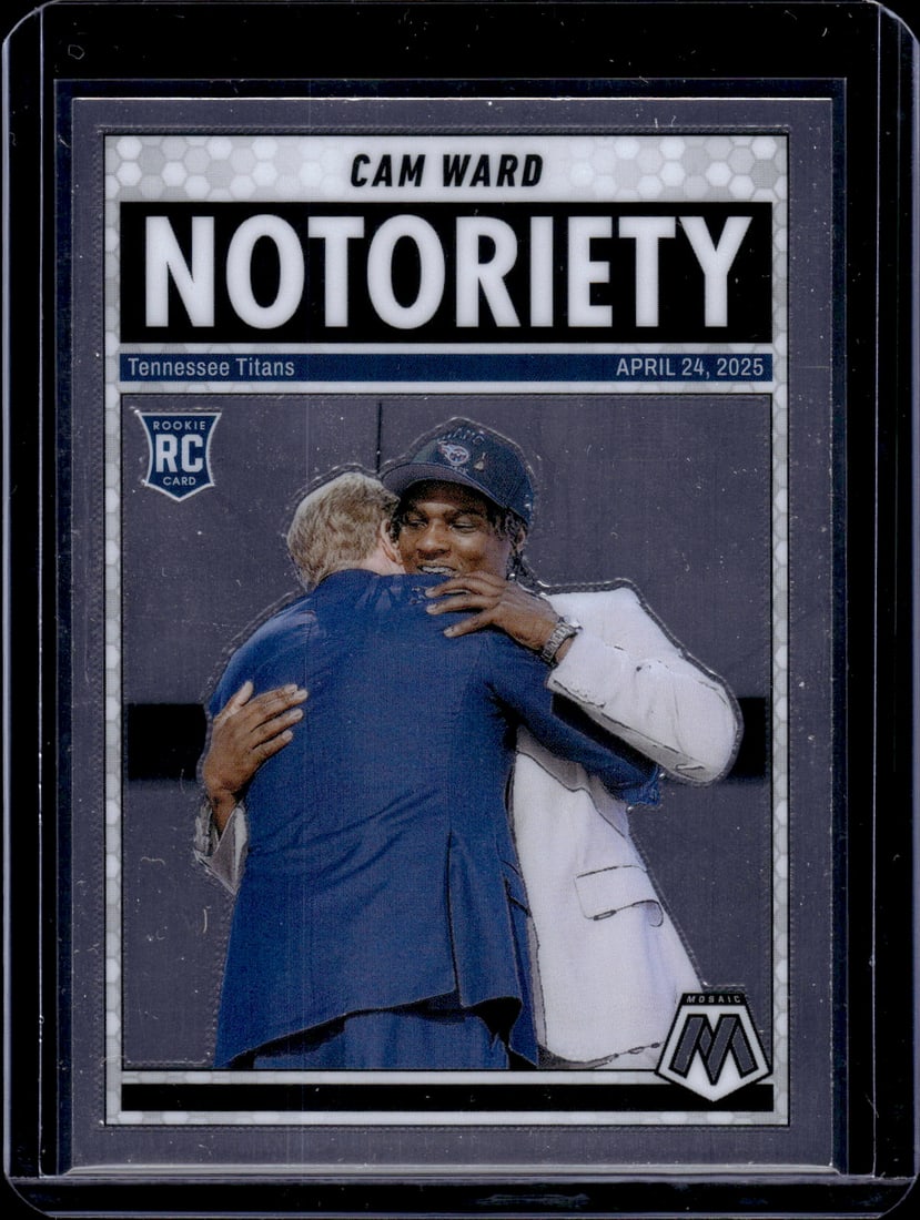 Cam Ward Rookie Card Notoriety 2025 Mosaic #17 Tennessee Titans: Panini Select, Prizm, Mosaic, Contenders, Zenith, Phoenix, Illusions, Absolute, Rookie NFL Sports Trading Cards, SP, SSP, Cards, Football Cards for Sale Near Me, Superbowl & Hall of Fame Player Cards,