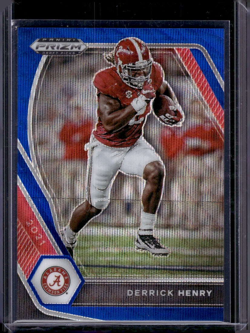 Derrick Henry Blue Wave Prizm /249 2021 Prizm Draft Picks #81 Alabama Crimson Tide: Panini Select, Prizm, Mosaic, Contenders, Zenith, Phoenix, Illusions, Absolute, Rookie NFL Sports Trading Cards, SP, SSP, Cards, Football Cards for Sale Near Me, Superbowl & Hall of Fame Player Cards,