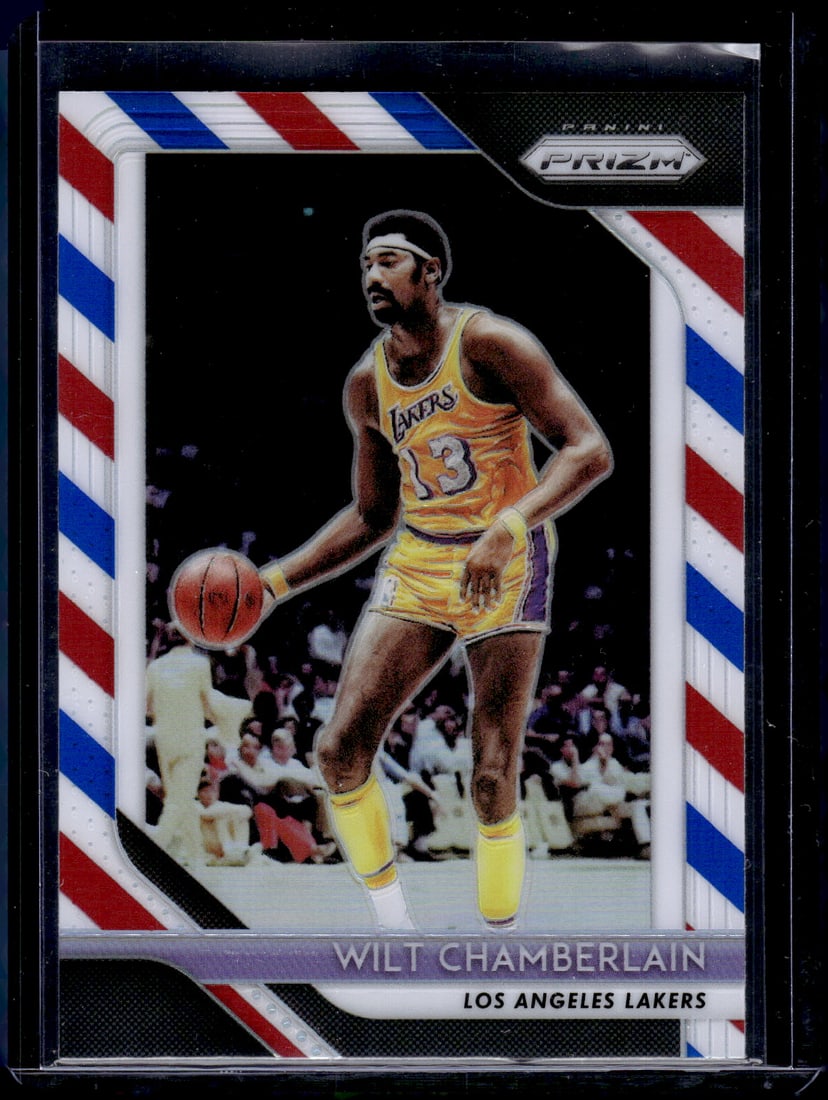 Wilt Chamberlain Red White Blue Prizm 2018-19 Panini Prizm #205 Los Angeles Lakers (1 of 2)