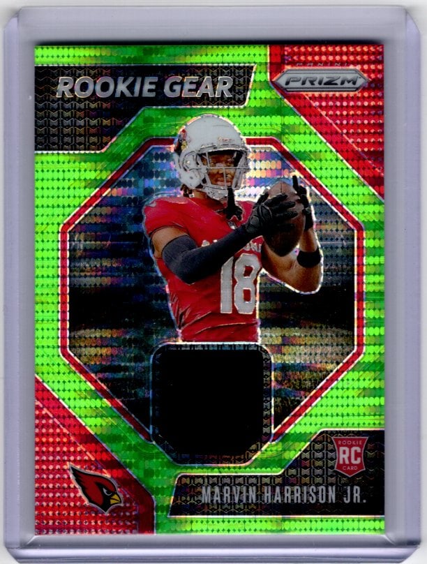 Marvin Harrison Jr. Neon Green Pulsar Rookie Patch 2024 Prizm #RG-MHJ Arizona Cardinals (1 of 2)