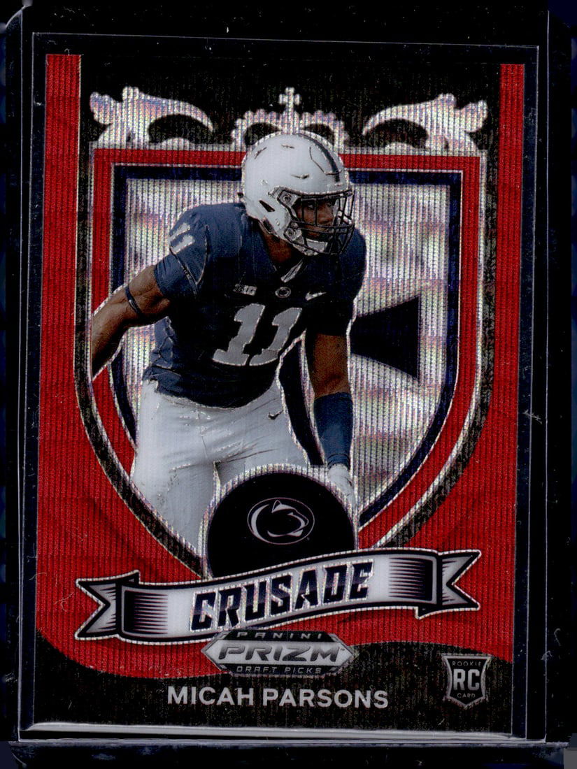 Micah Parsons Rookie Card Red Wave Prizm 2021 Prizm Draft Picks #175 PSU, Packers (1 of 2)