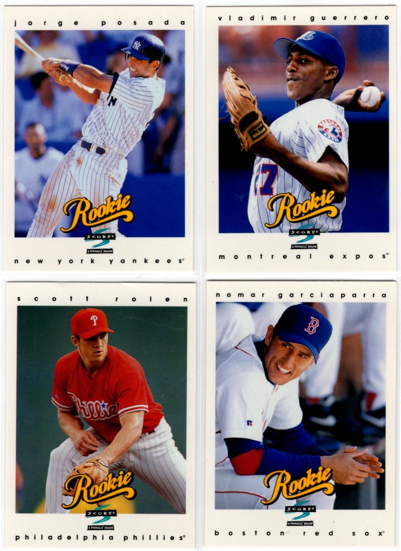 Lot of 4 1997 Score Baseball Rookie Cards. Guerrero, Posada, Garciaparra, Rolen (1 of 2)